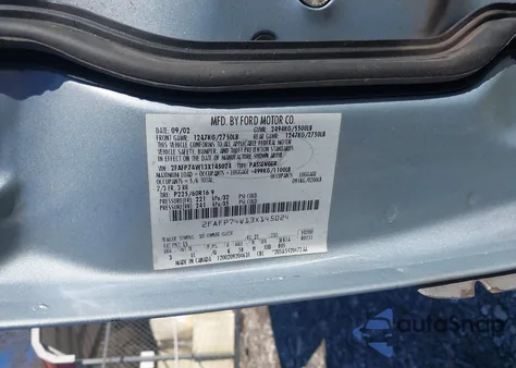 2003 Ford Crown Victoria Lx z USA, uszkodzony, nr VIN 2FAFP74W13X145024